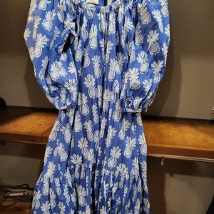 $995 DOUBLE J PALOMA PINEAPPLE DRESS MADE IN ITALY LARGE RESORT WEAR